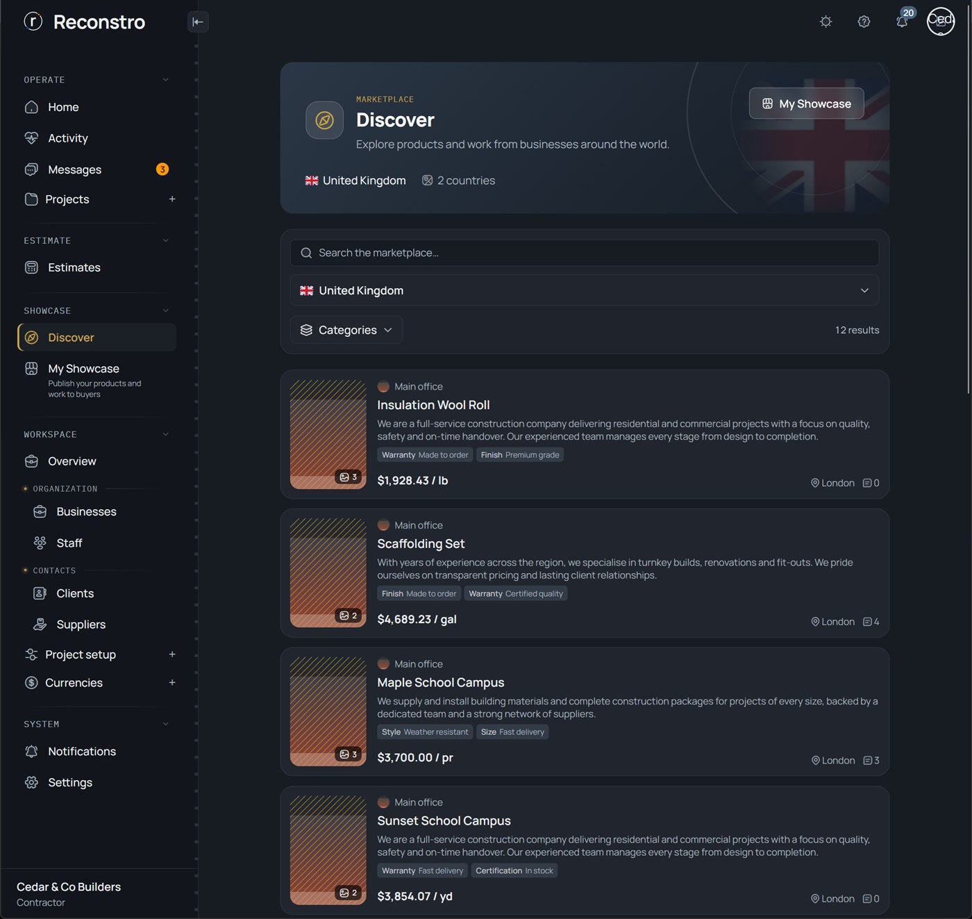 The Discover marketplace